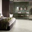 Alloy Mint Lappato Metallic Look Porcelain Tiles in a room setting