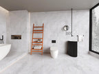 Arctic Tundra White Matt Stone Look Porcelain Tiles in a room setting