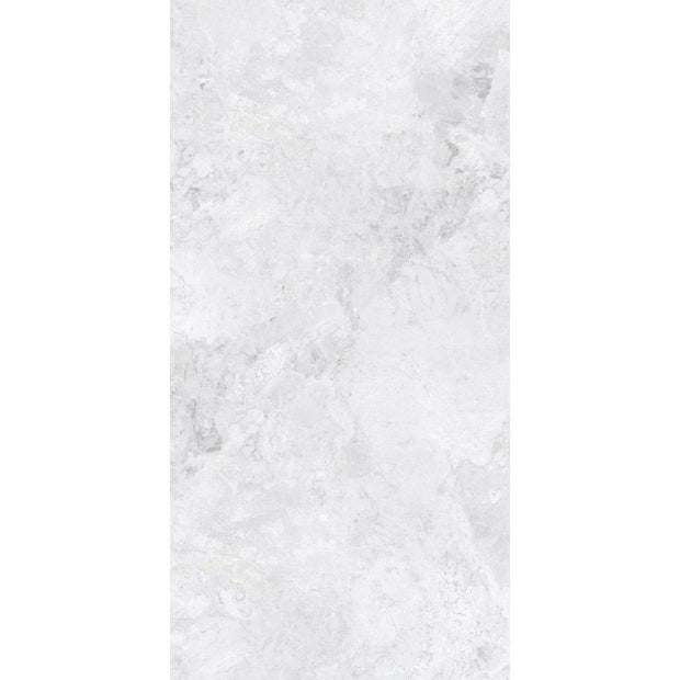 Arctic Tundra White Polished Stone Look Porcelain Tiles 600x1200mm tile