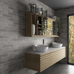 Argile Concrete Matt Porcelain Subway Tiles in a room setting