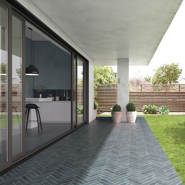 Argile Glacier Matt Porcelain Subway Tiles in a room setting