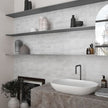Argile Ice Matt Porcelain Subway Tiles in a room setting