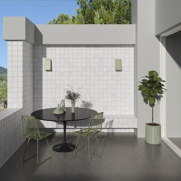 Argile Ice Square Matt Porcelain Tiles in a room setting