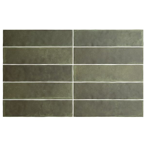 Argile Khaki Matt Porcelain Subway Tiles tile