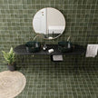Argile Khaki Square Matt Porcelain Tiles in a room setting