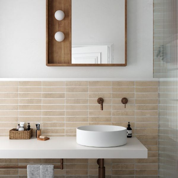 Argile Siena Matt Porcelain Subway Tiles in a room setting