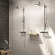 Ashima White Matt Stone Look Porcelain Tiles in a room setting