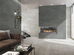 Aspen Silver Matt Stone Look Porcelain Tiles 600x1200mm in a room setting