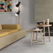 Aspen Silver Matt Stone Look Porcelain Tiles 300x600mm in a room setting