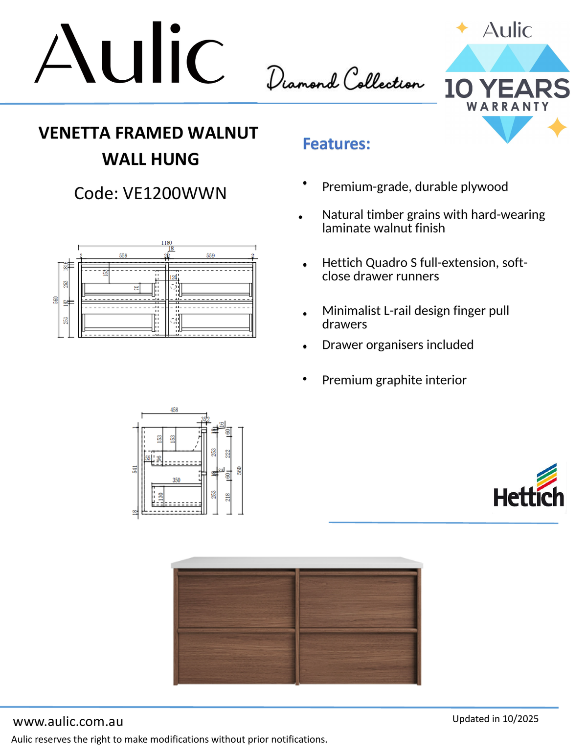 Aulic specification sheet
