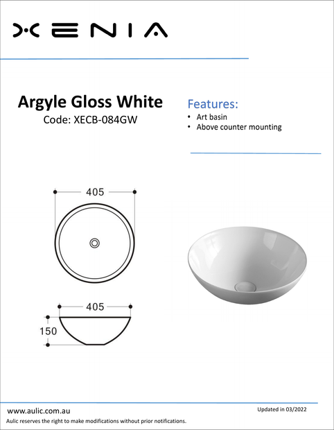 Aulic specification sheet