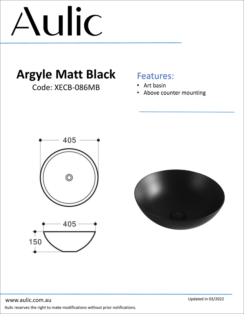 Aulic specification sheet