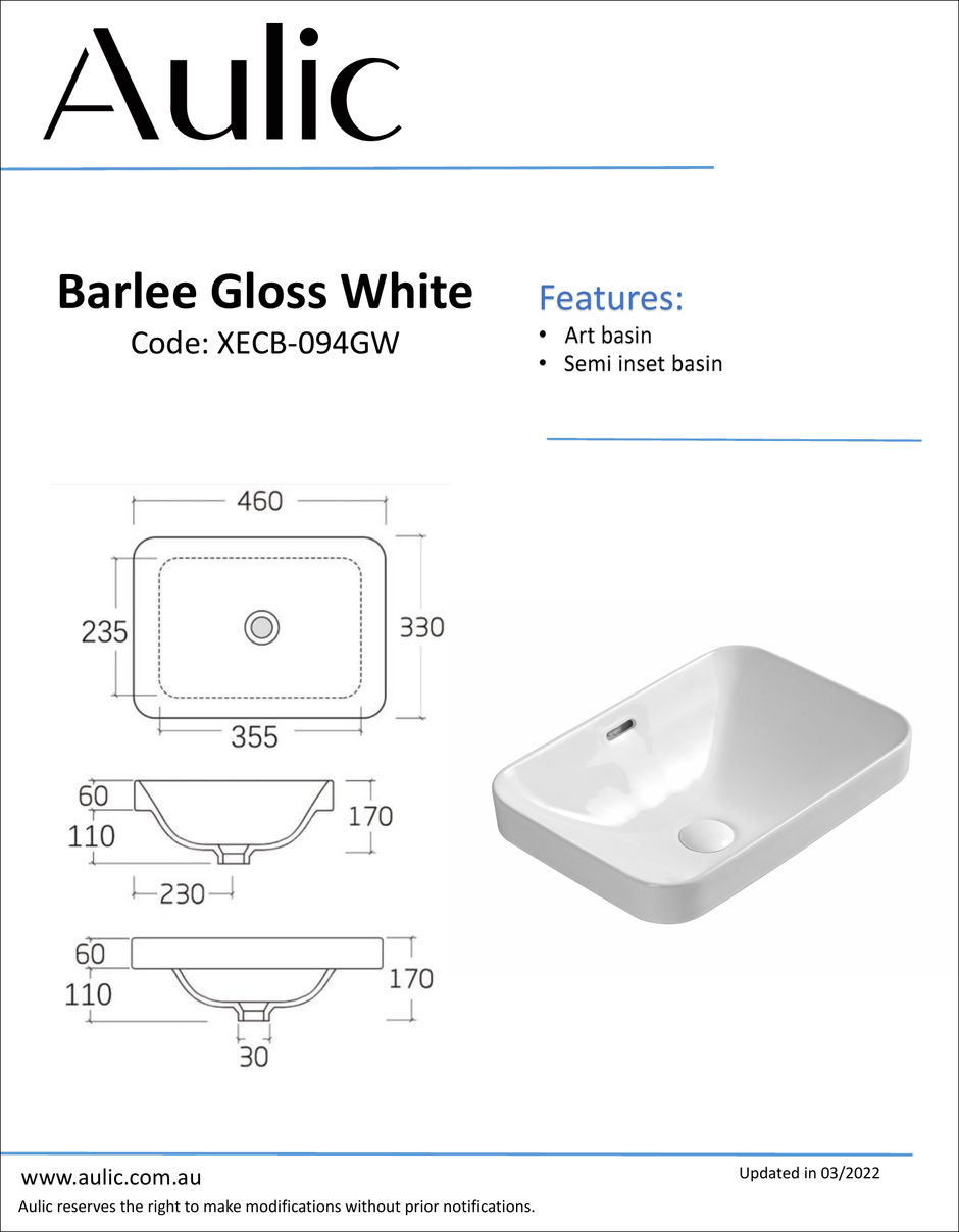Aulic specification sheet