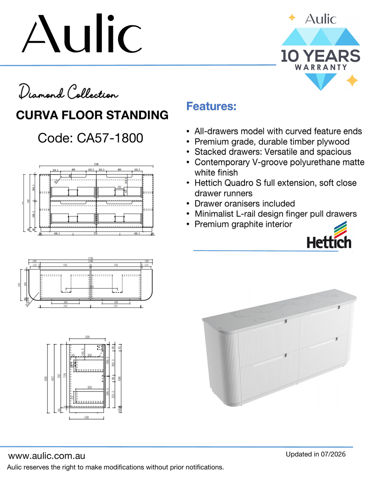Aulic specification sheet