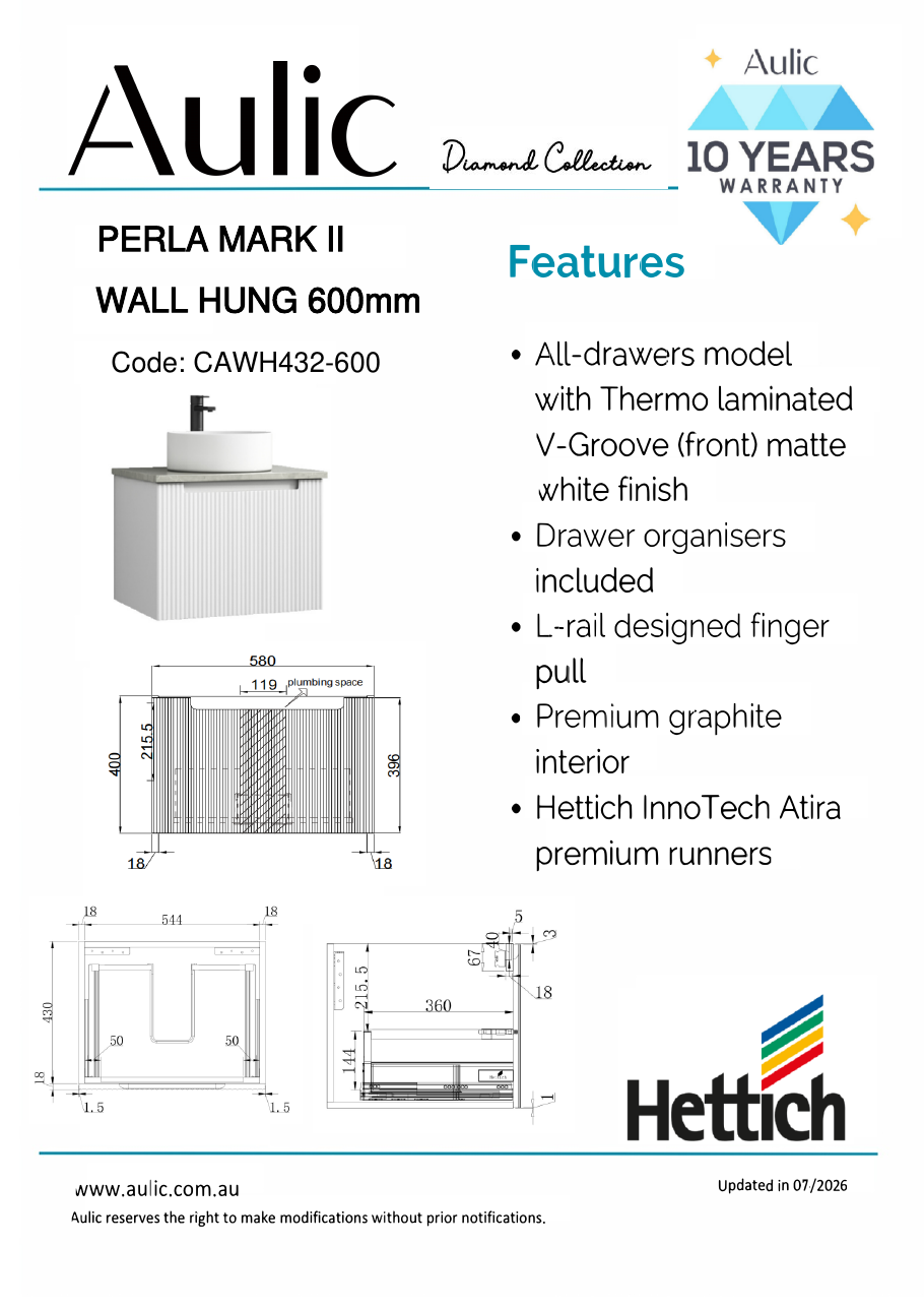 Aulic specification sheet