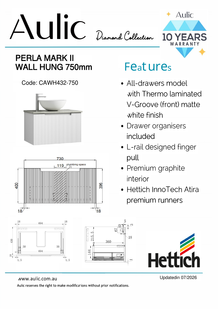 Aulic specification sheet