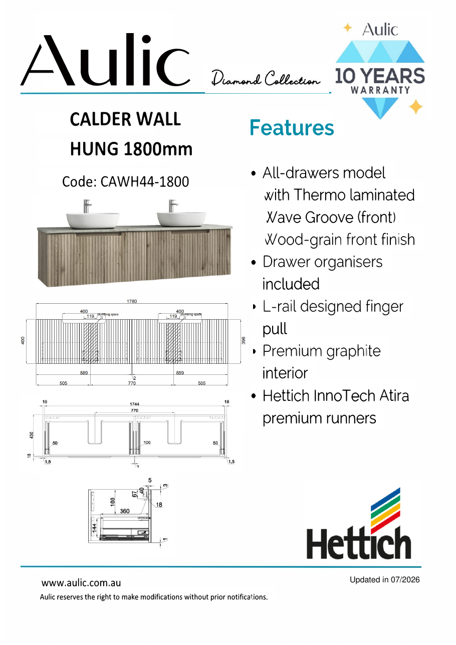 Aulic specification sheet