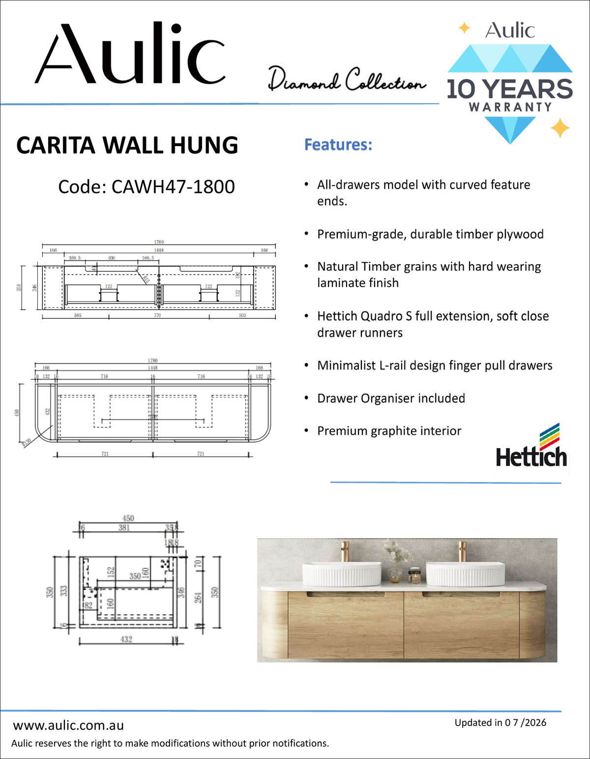 Aulic specification sheet