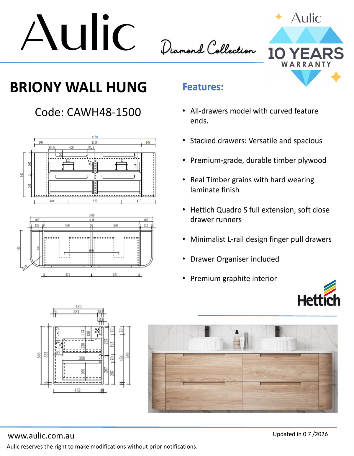 Aulic specification sheet