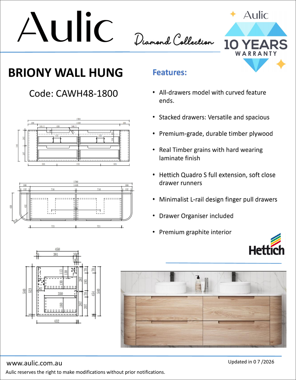 Aulic specification sheet