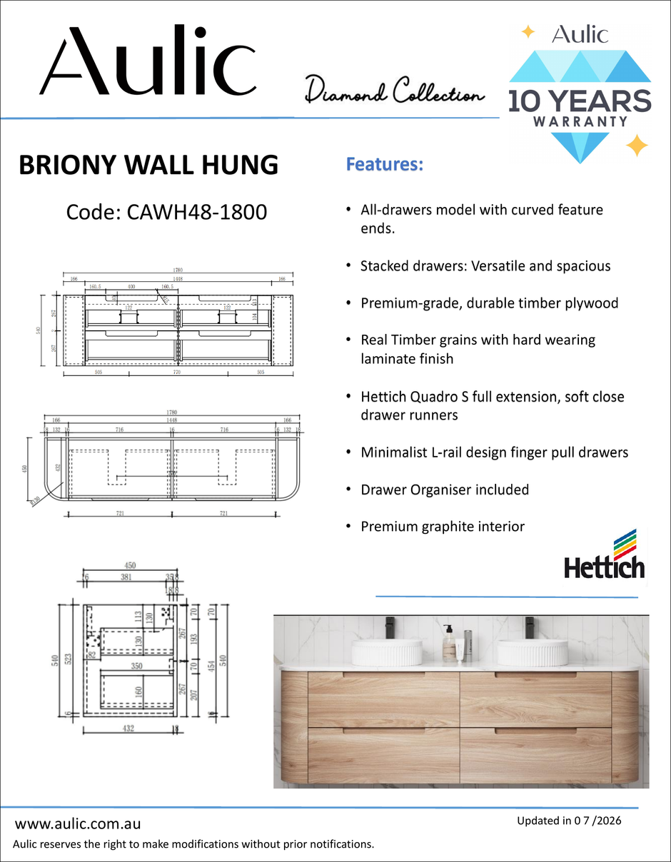 Aulic specification sheet