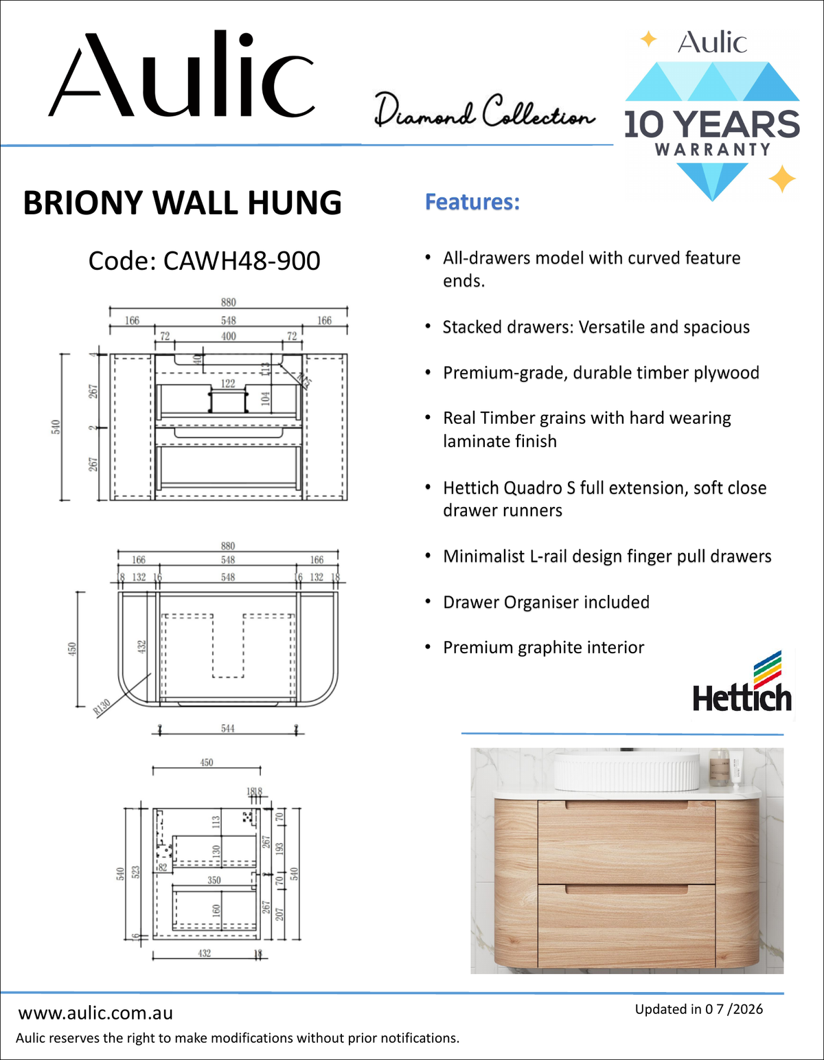 Aulic specification sheet