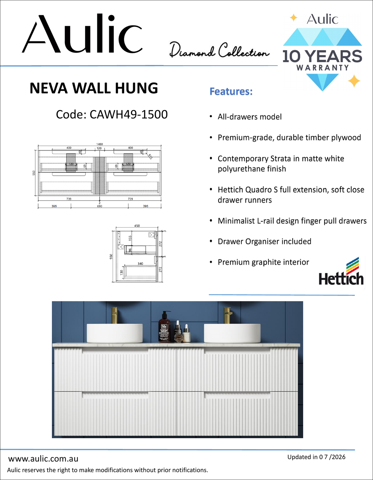Aulic specification sheet