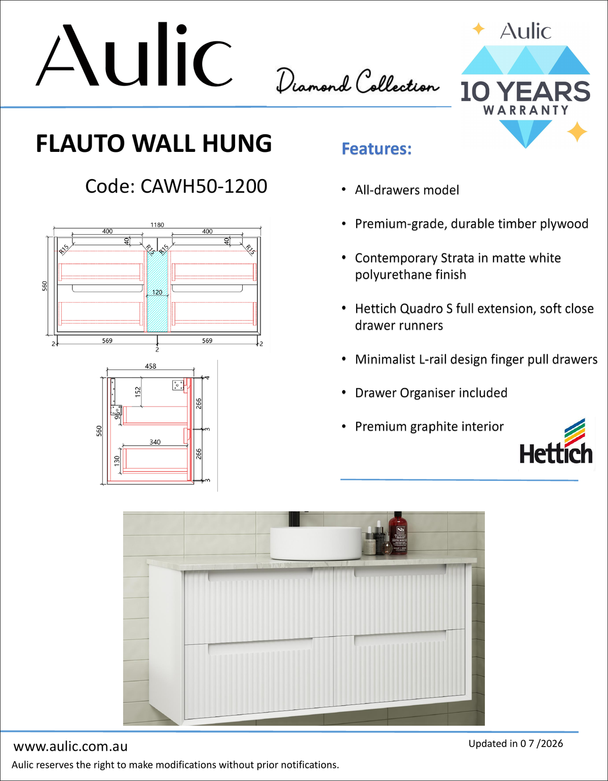 Aulic specification sheet