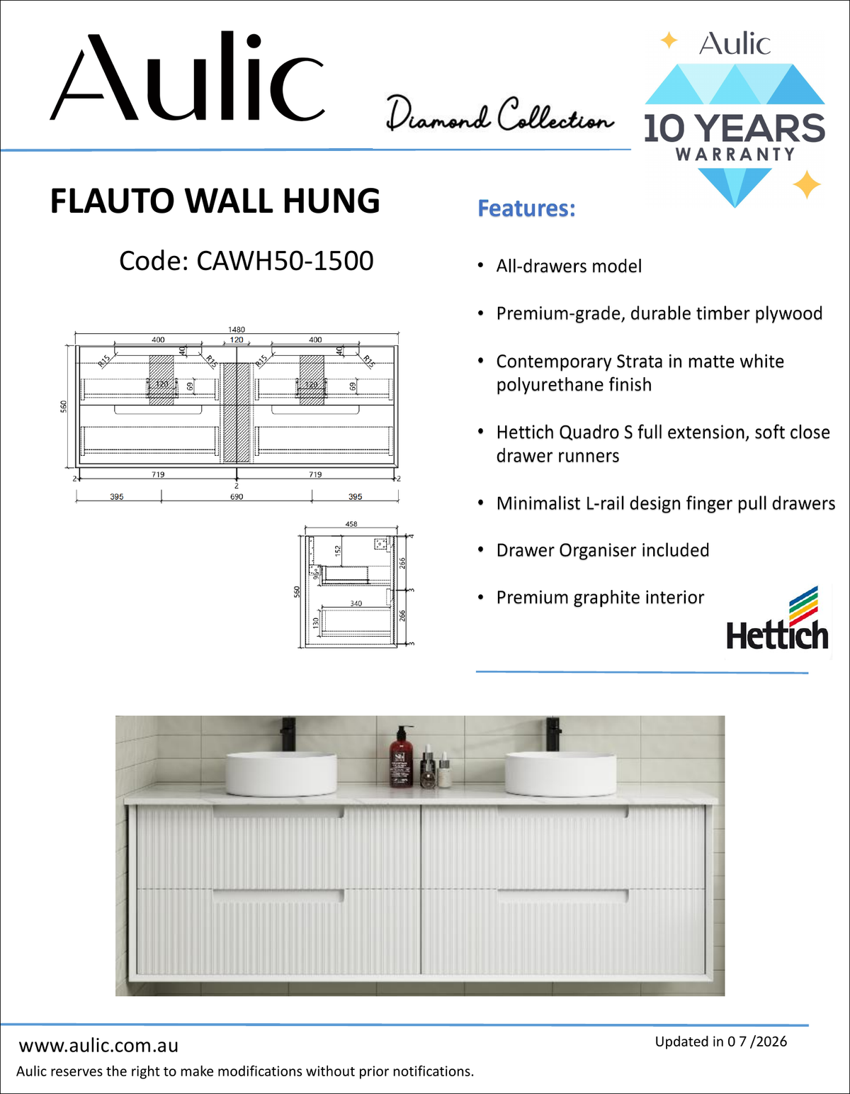 Aulic specification sheet