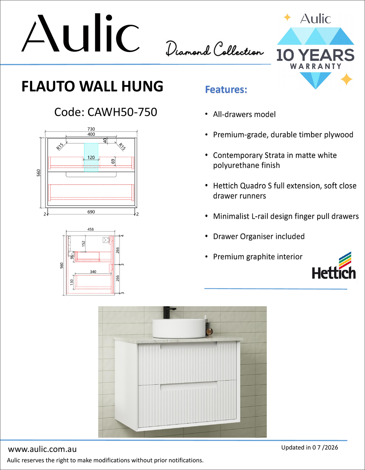 Aulic specification sheet