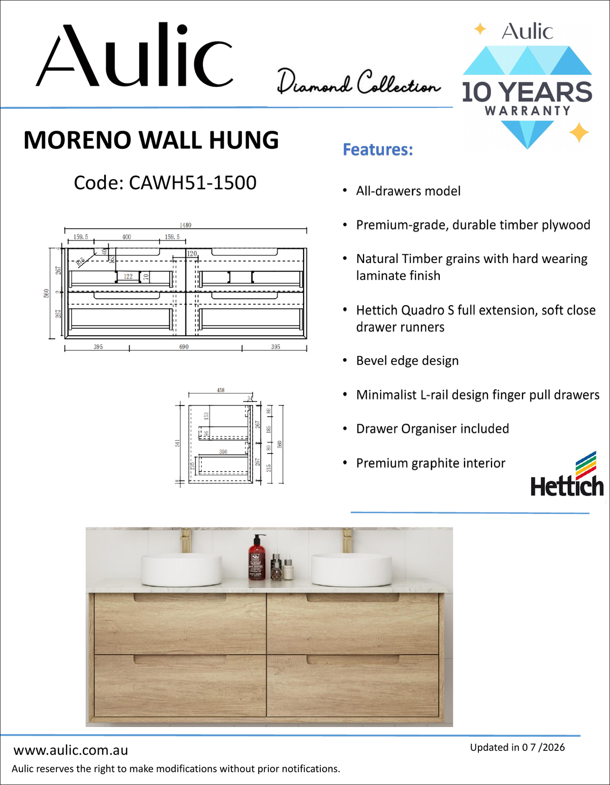 Aulic specification sheet