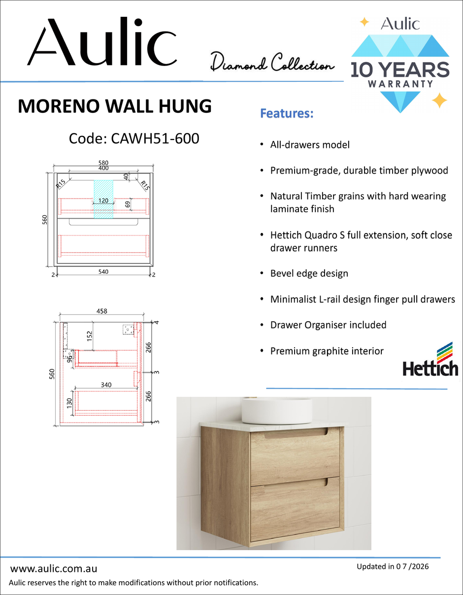Aulic specification sheet
