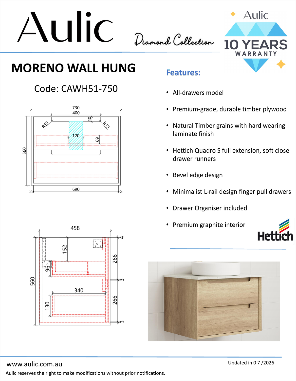 Aulic specification sheet