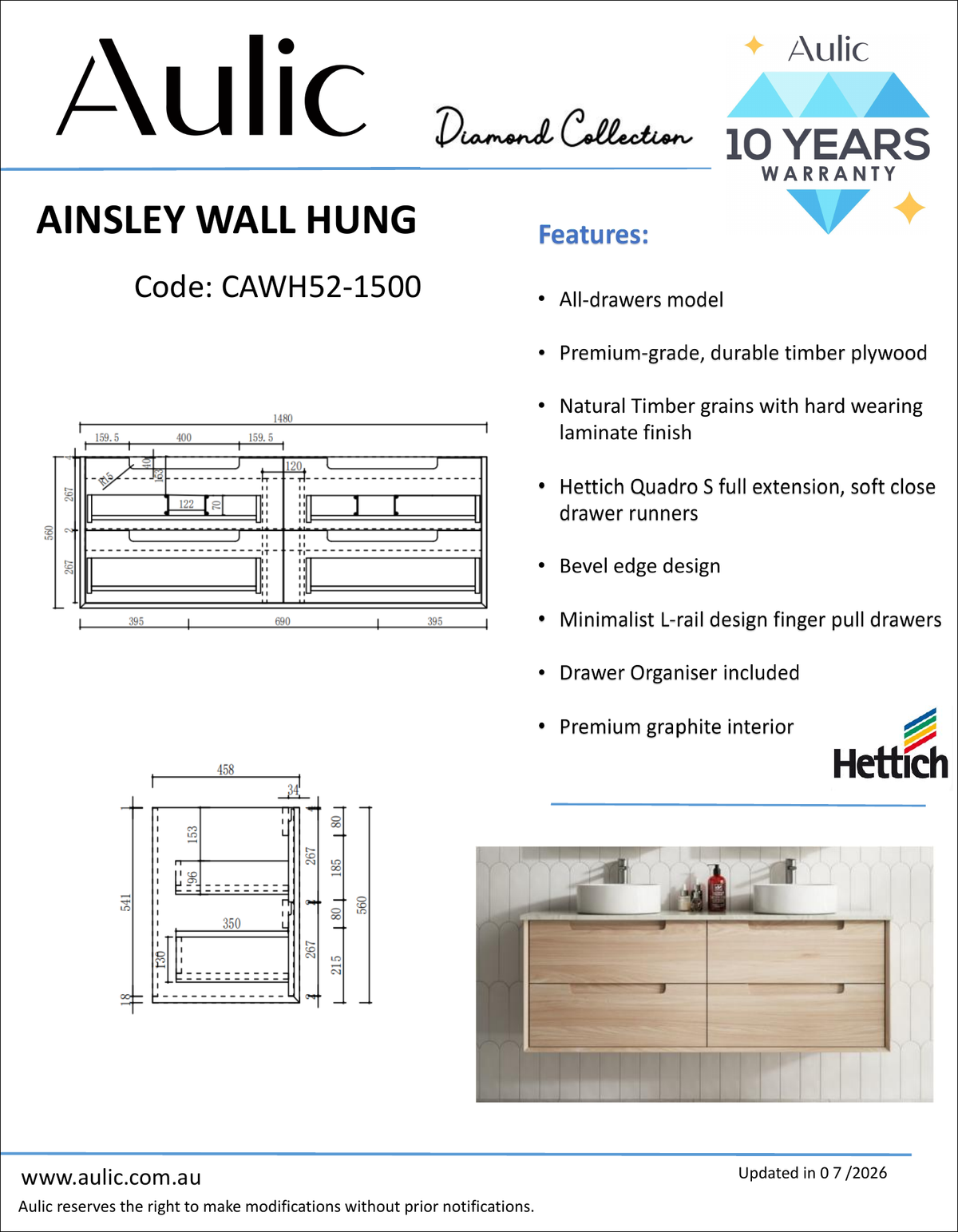 Aulic specification sheet