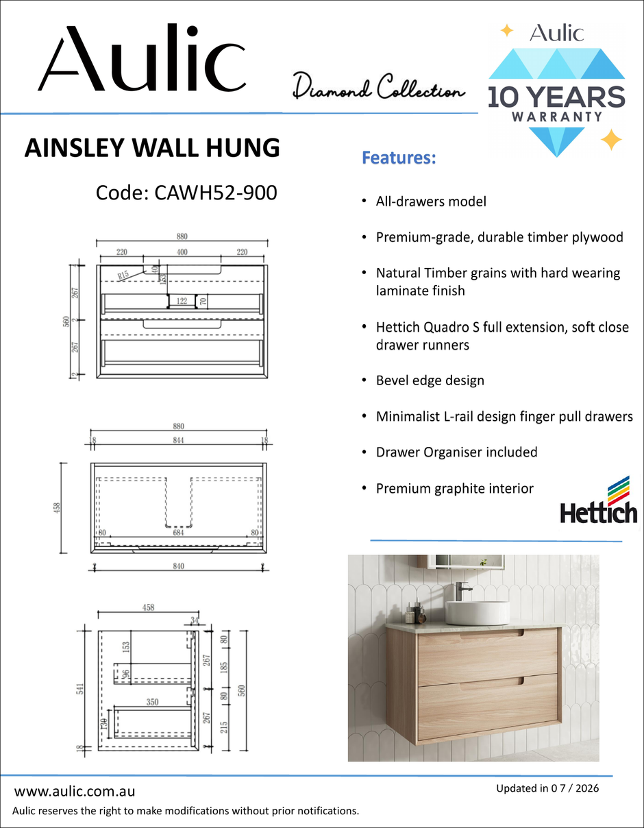 Aulic specification sheet