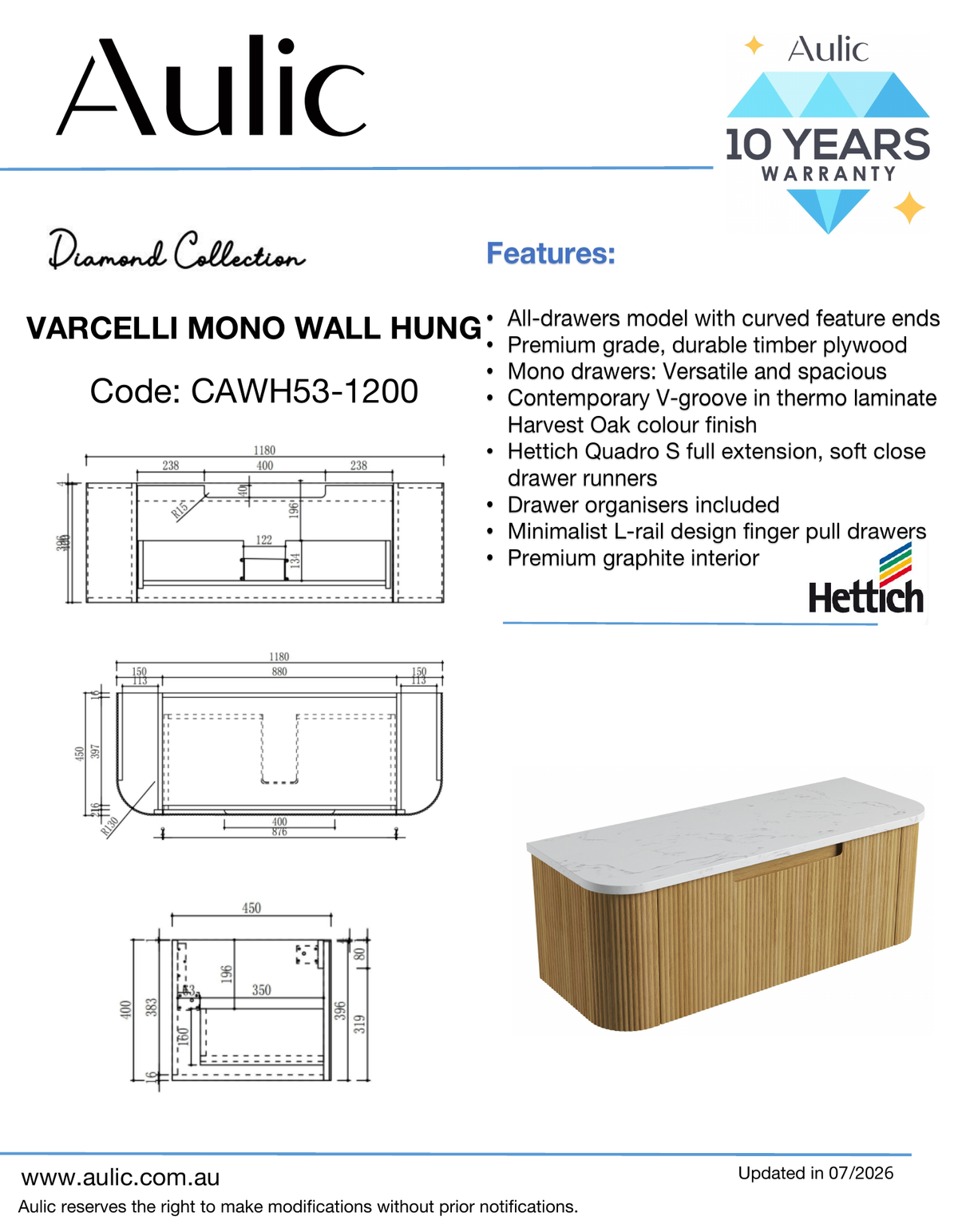 Aulic specification sheet