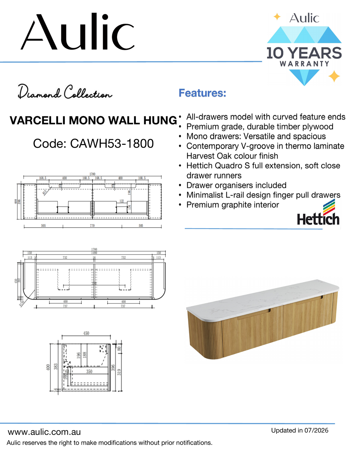 Aulic specification sheet