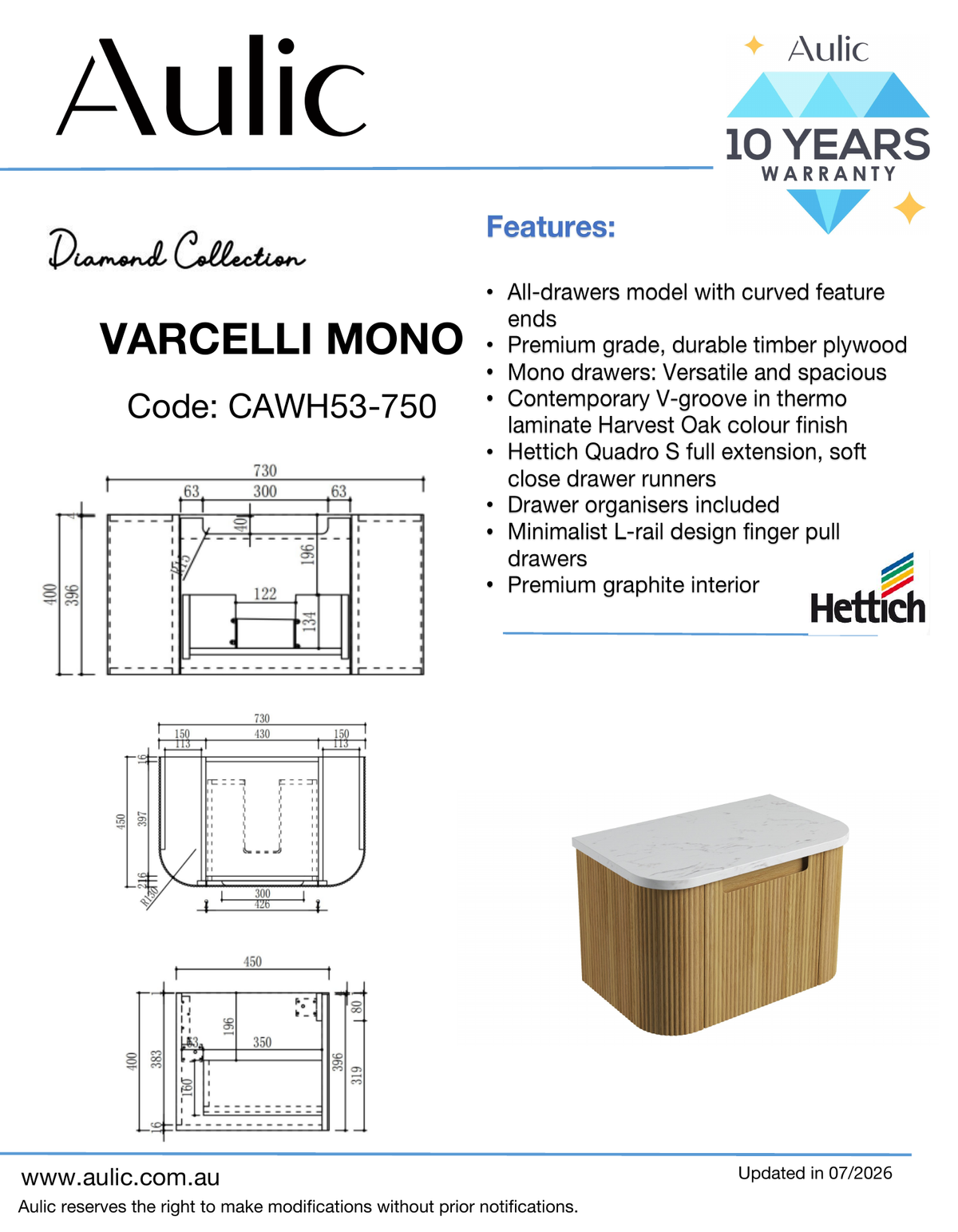 Aulic specification sheet