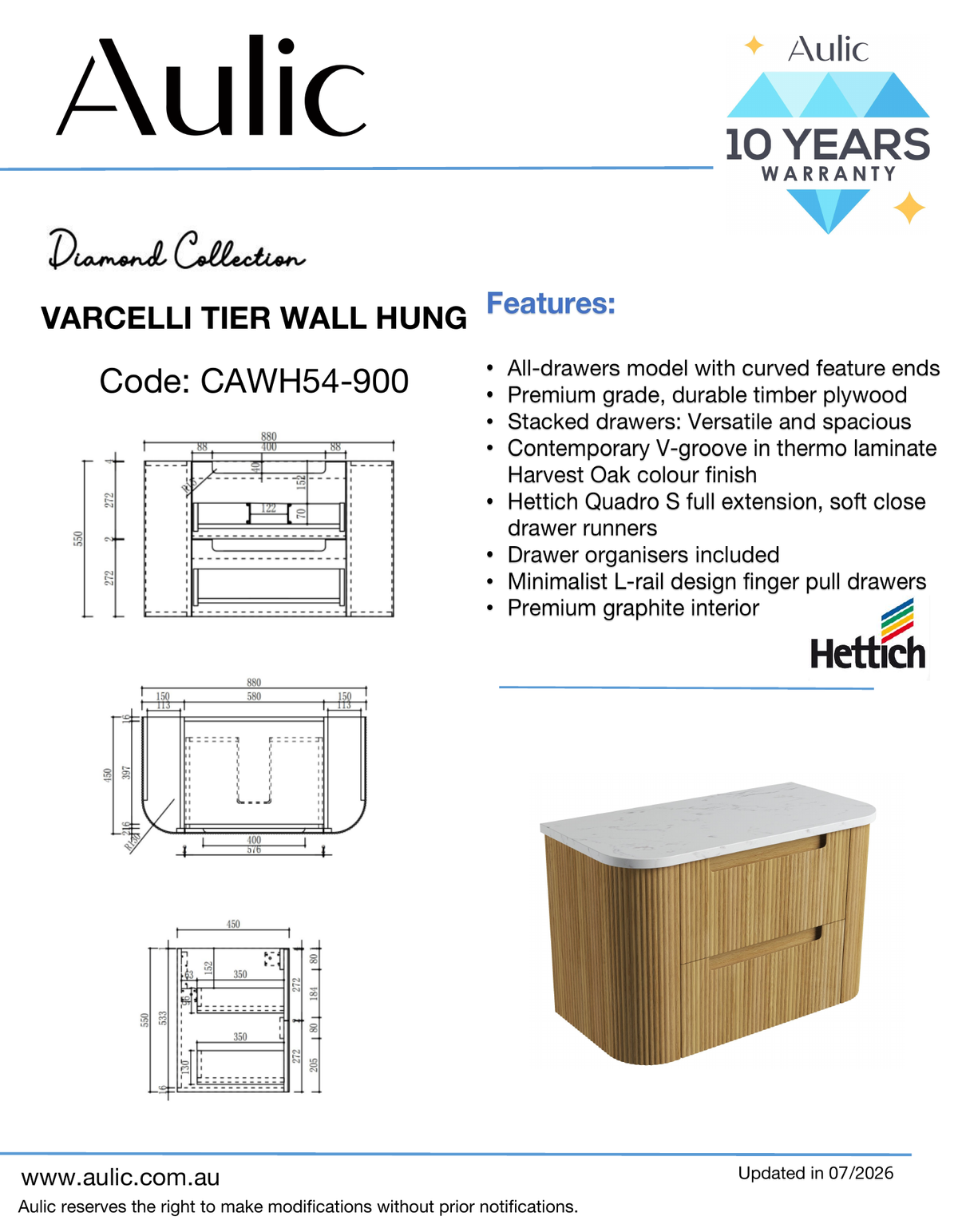 Aulic specification sheet