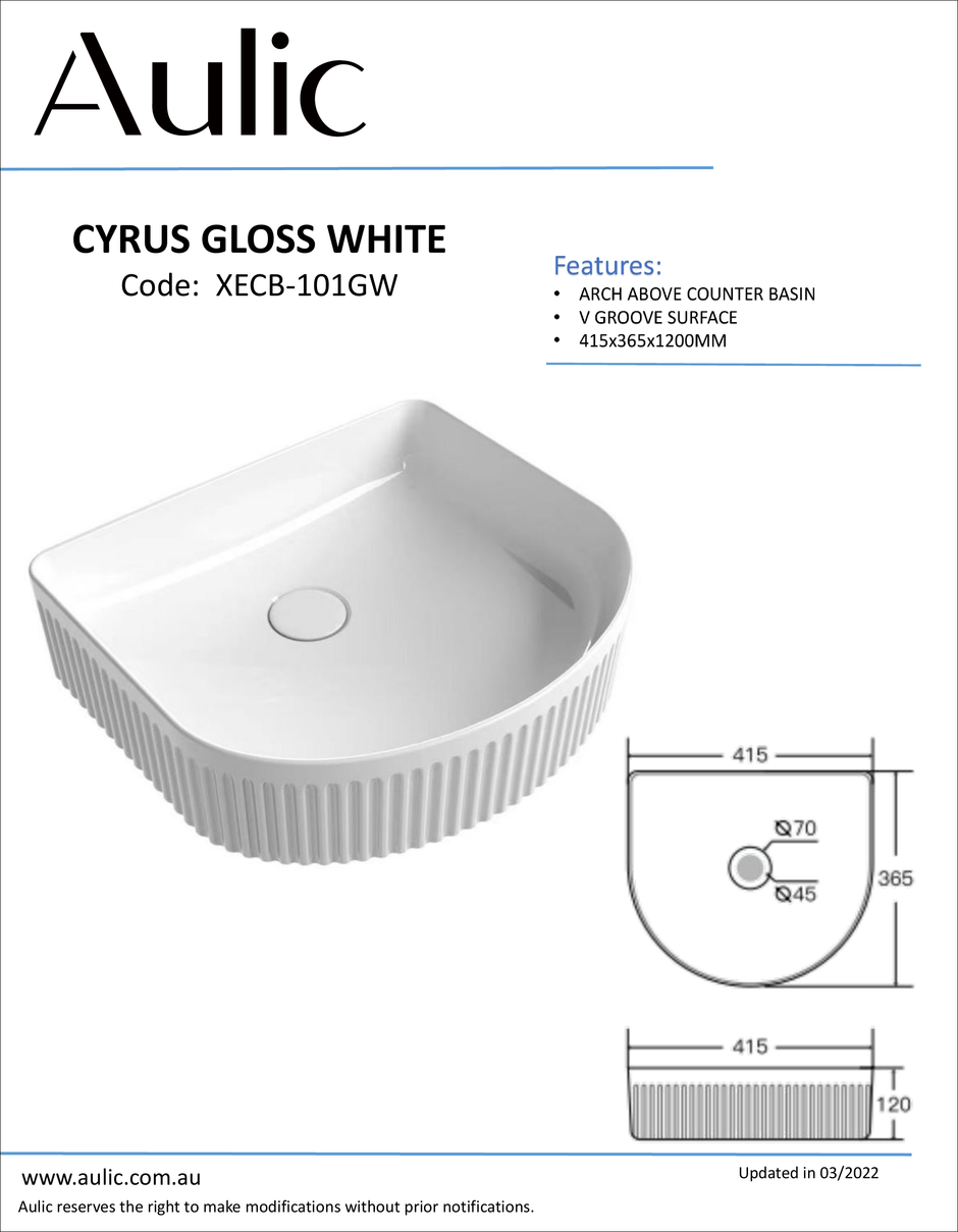 Cyrus Gloss White Basin