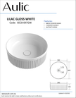 Lilac Gloss White Basin