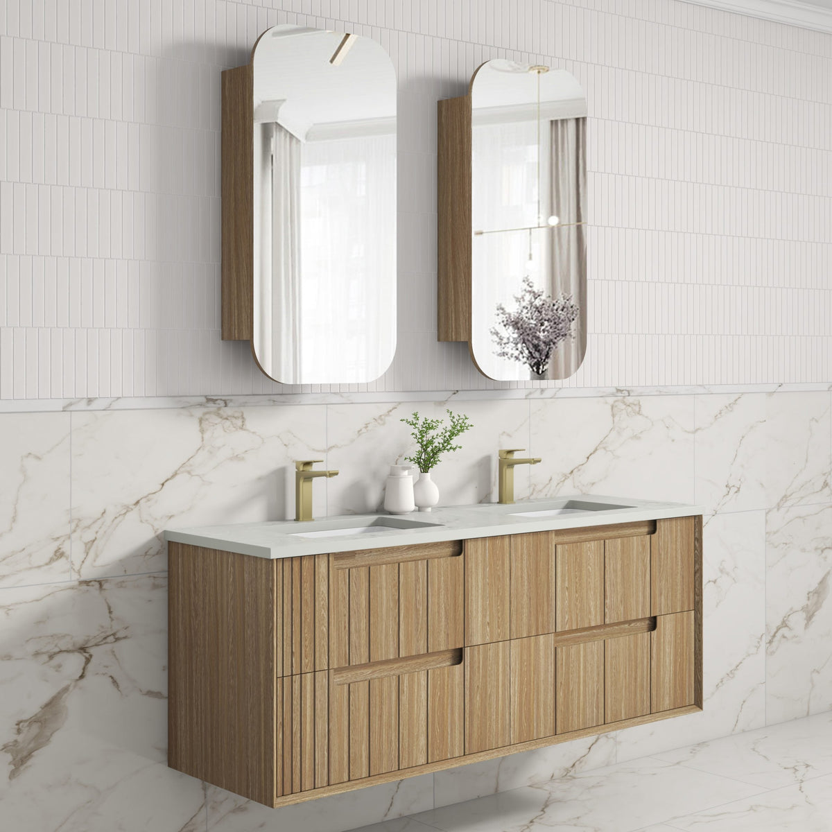Voulari Framed Wall Hung Harvest Oak 1500mm