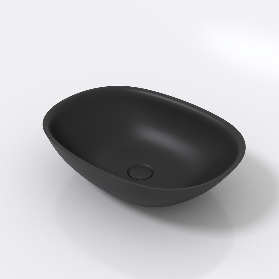Amber Matt Black Solid Surface Basin