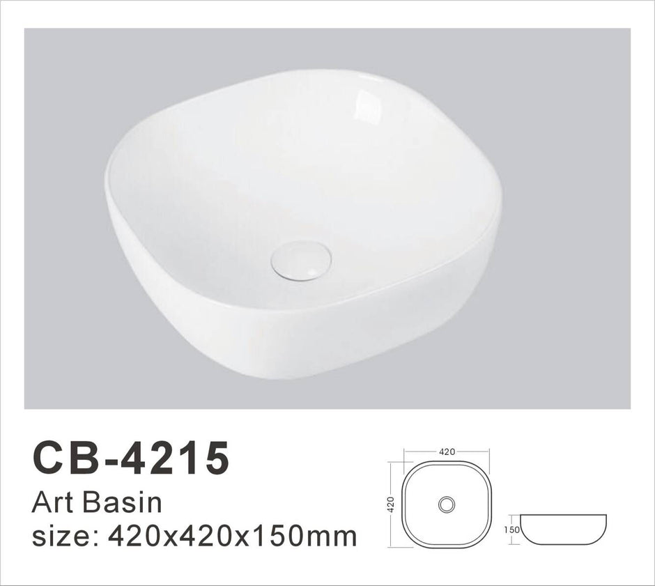 CB-4215 Gloss White Above Counter Basin
