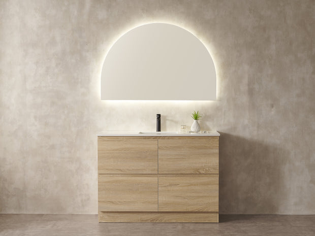 Avia Core 1200mm Double Bowl Natural Timber Floor Standing Vanity