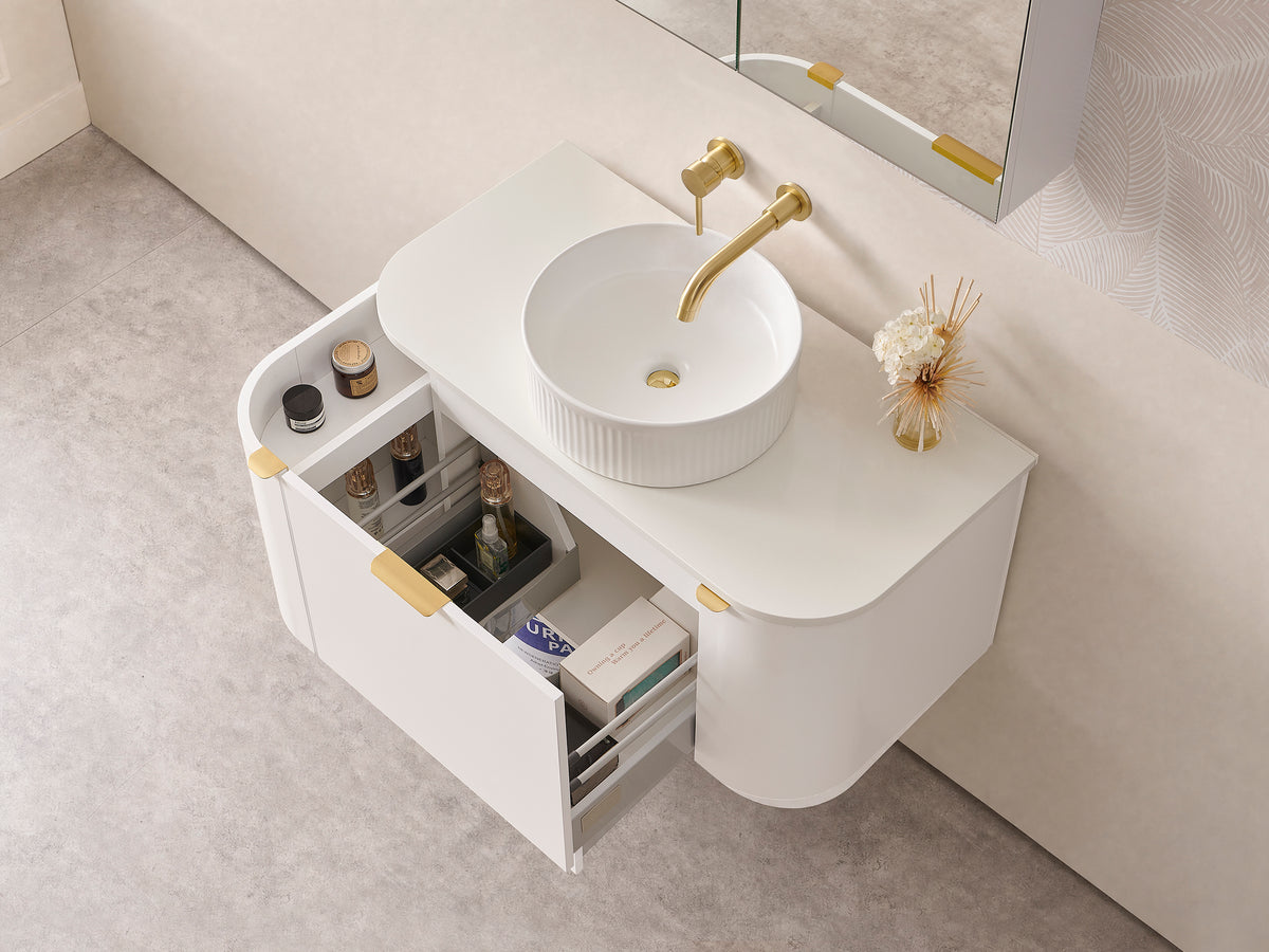 Plateau 1500mm Double Bowl Matt White Wall Hung Vanity