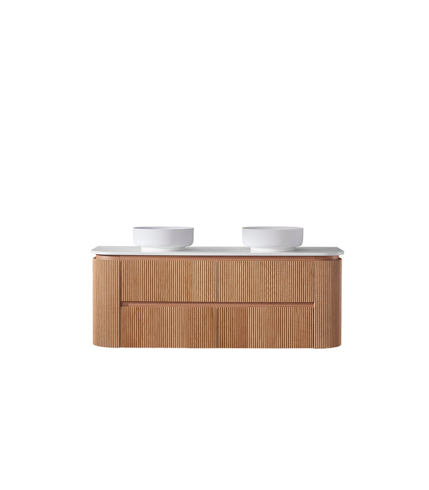 Bristol 1500mm Double Bowl Rosewood Wall Hung Vanity