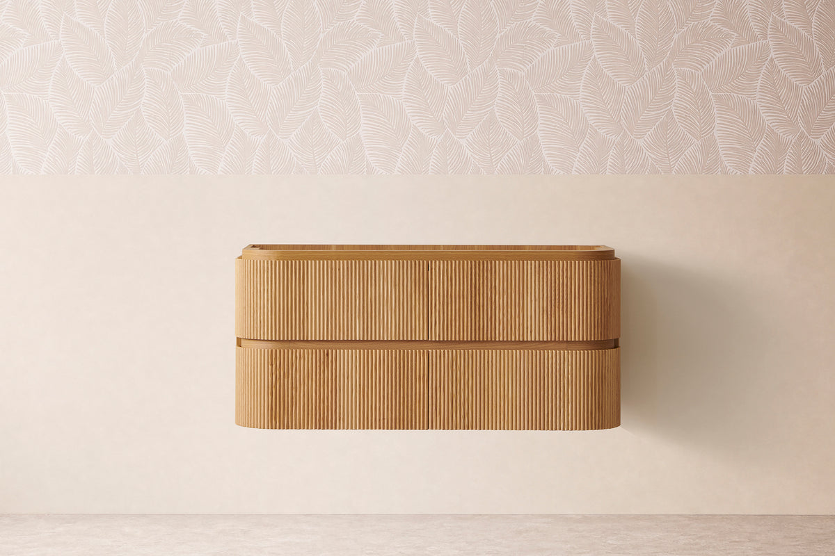 Windsor 1500mm Single Bowl Coastal Oak Wall Hung Vanity