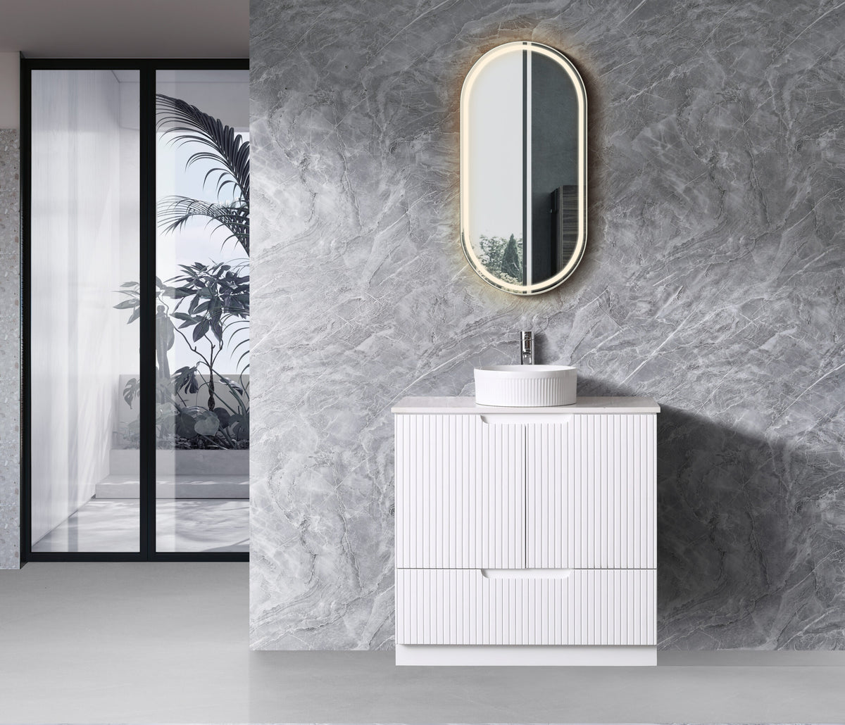 Duplex 1500mm Double Bowl Matt White Floor Standing Vanity