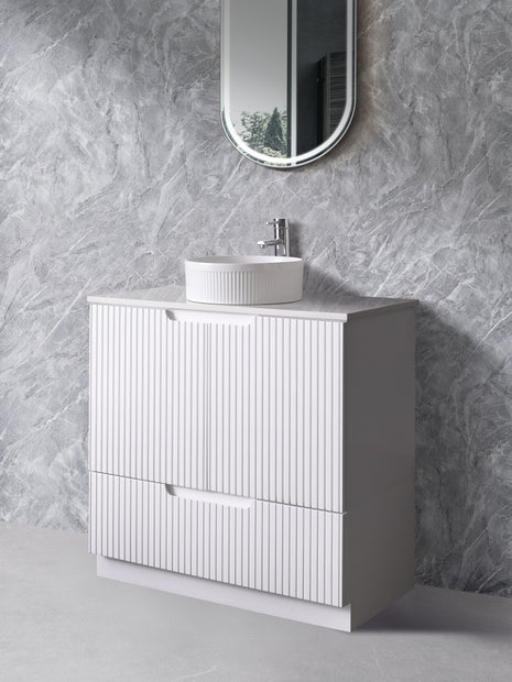 Duplex 1500mm Double Bowl Matt White Floor Standing Vanity